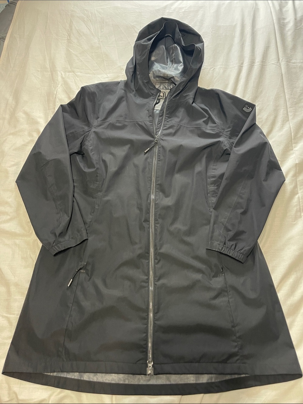LOLE Women's Black Hooded Lightweight Raincoat